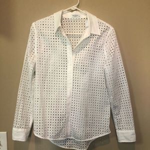 Equipment femme white, hole detailed blouse S